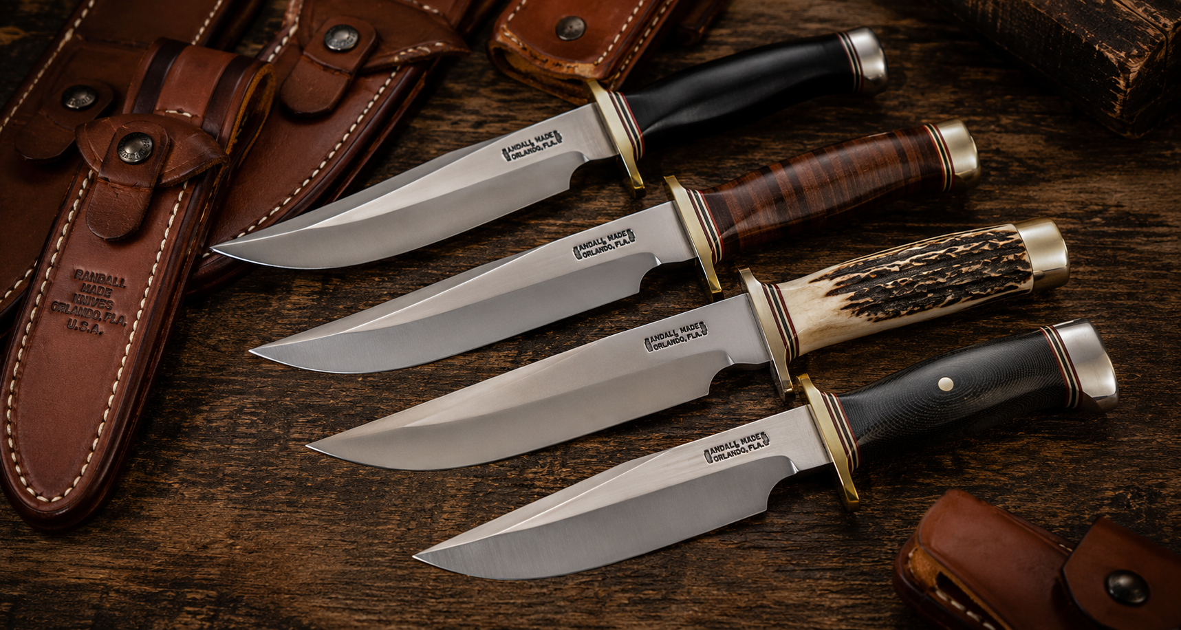 Sell Randall knives including vintage and modern Randall Made knives with original leather sheaths.